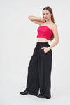 Stylish fuchsia crop top for trendy women on a white background