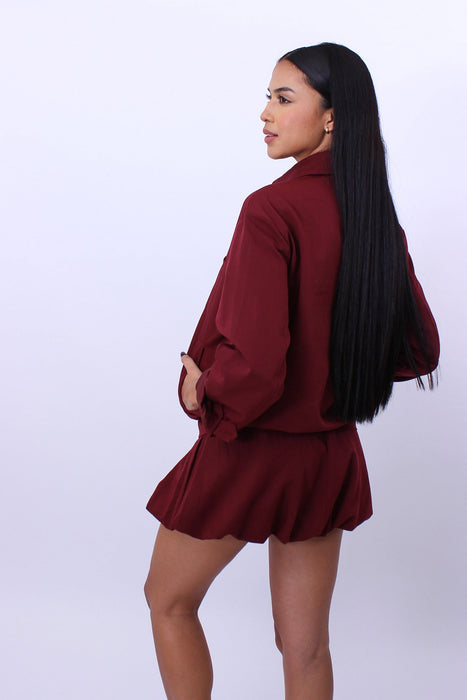 Burgandy ballon skirt - H ApparelM10149SD - 1