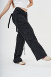 Stylish Women's Black Cargo Pants with Multiple Pockets