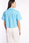 Breezy Linen Casual Top for Women - Light Blue Everyday Blouse