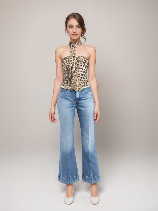 Eye - Catching Leopard Print Off Shoulder Top - H ApparelM1066SD - 1