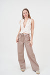 Elegant & Versatile Satin Top with Wide-Leg Trousers Set: Refined silhouette, luxurious satin, and comfortable wide-leg pants for a polished, effortless style.