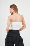 Stylish White Ribbed Cropped Camisole Top from H Apparel's Global Trends, Local Prices collection