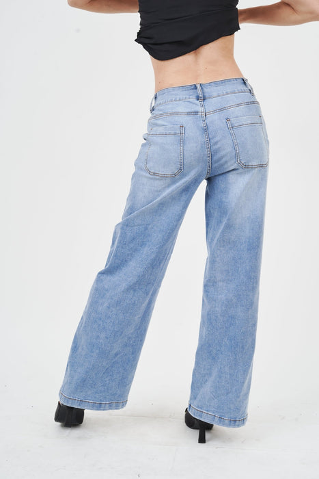 High-Rise Distressed Denim Jeans by H Apparel - Stylish, Vintage-Inspired Denim for the Modern Woman